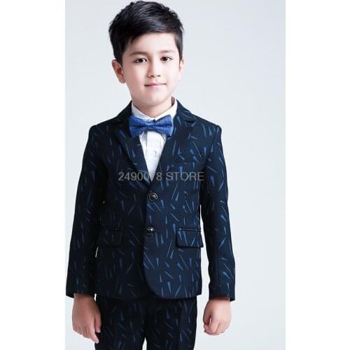 Flower Boys Luxurious Wedding Suit Children Piano Performance Costume Kids Speech contest Jacket Vest Pants 3Pcs Party Dress