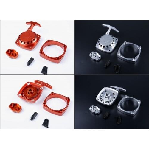 CNC alloy easily starting pull starter set ( No need to process flywheel) for 1/5 hpi rovan km baja losi 5ive-t rc car parts