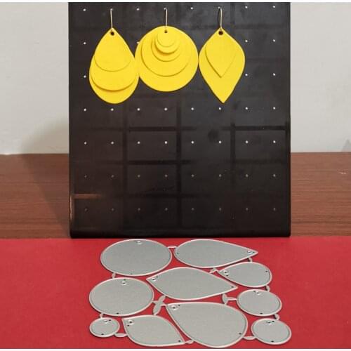 Metal Steel Cutting Dies Layer Round Drop Earring Set 2021 New Craft Die Stencil For Diy Scrapbooking Paper Cards Making Die