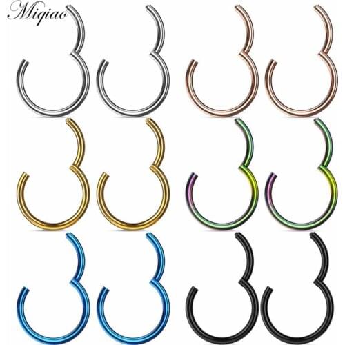 Miqiao 2pcs Fashionable Personality Multi-color Round Multifunctional Nose Ring Lip Ring Earrings Exquisite Piercing Jewelry