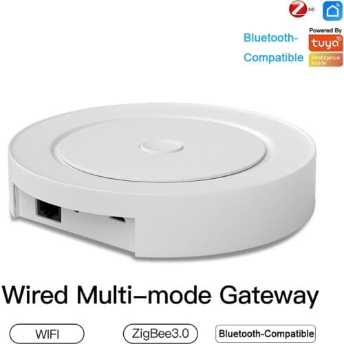 Multi-mode Smart Gateway ZigBee WiFi Bluetooth-Compatible Mesh Wired Hub Work Tuya Smart Voice Control via Alexa Google Home