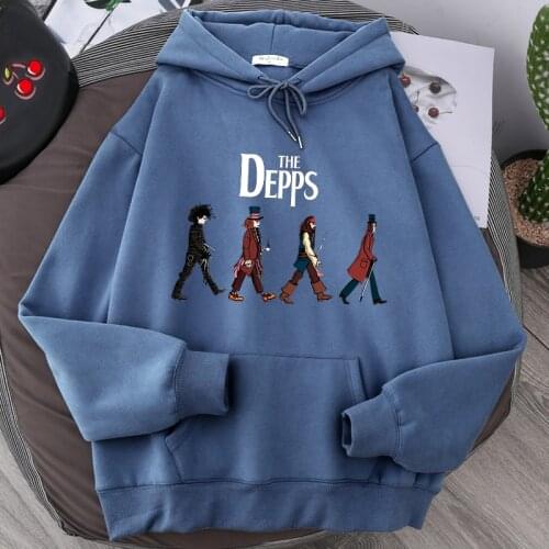 Character The Depps Printing Mens Hoodies Sweatshirts Harajuku Casual Hoodie Male Autumn Warm Pullover Fleece Cartoon Tracksuit