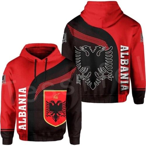 Tessffel Newest Albania Country Flag NewFashion Pullover Long sleeves Funny Tracksuit Unisex 3DPrint Zipper/Hoodies/Jacket A-2
