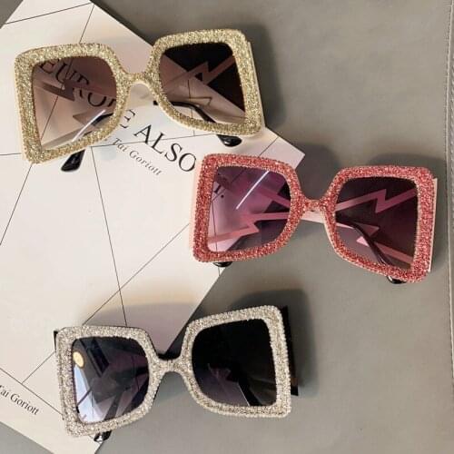 Glasses womens Korean version transparent exaggerated large face Sunglasses square face small face