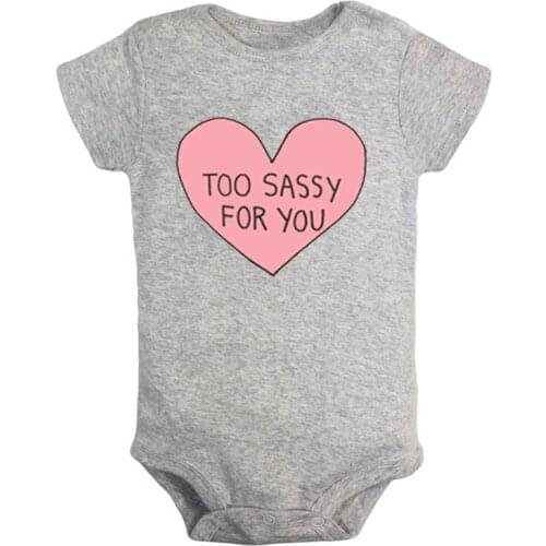 Pink Love Too Sassy For You Mouse Hand Red Love Design Newborn Baby Boys Girls Outfits Jumpsuit Print Infant Bodysuit Clothes