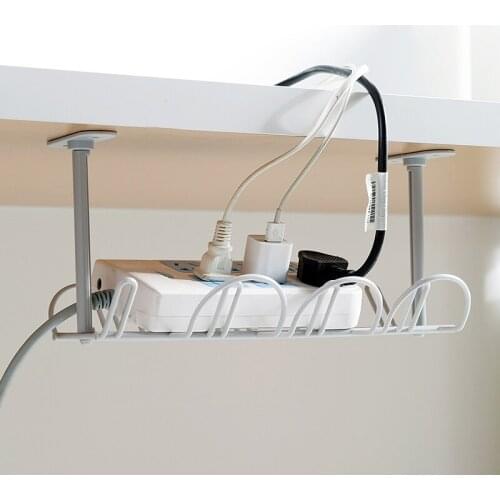 Under Table Storage Rack Cable Rack Shelf Table Bottom Socket Holder Hanging Rack Line Finishing Home Office Desk Wire Organizer