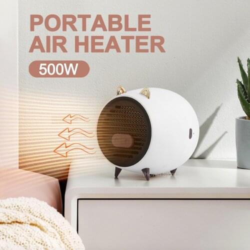 500W Portable Electric Mini Fan Heater Home Desktop Household Wall Handy Heating Stove Radiator Warmer Machine For Winter Office