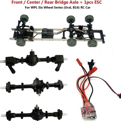 RCTOYFUN Metal Gear Front Center Rear Bridge Axle & T3921A 30A ​ESC Remodel Accessory For WPL FY001 FY002 B14 B24 C14 C24 RC Car