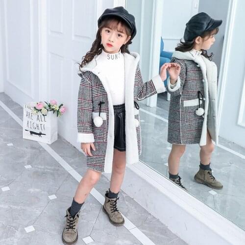 Girls Warm Winter Coat Thickened Faux Fur Fashion Long Kids Hooded Jacket Coat for Girl Outerwear Girls Clothes 4 6 8 10 13 Year