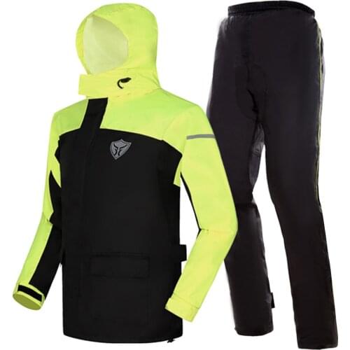 Waterproof Motorcyclist Rain Suit Moto Raincoat Jacket Pants Motorcycle Rain Coat Adult Motorbike Biker Rain Set For Men Women