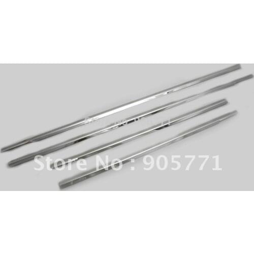 High Quality Triple Chrome Plated Side Window Bottom Trim Set for Nissan Versa Sedan 2012 Up Free Shipping
