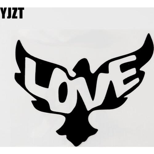 YJZT 15CM×11.9CM Fashion Window Decal Love Bird Vinyl Car Sticker Black/Silver 8C-0420