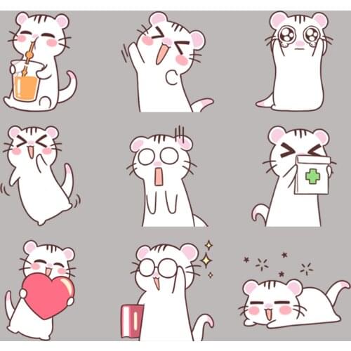 24 cute kitten anime funny scrapbook stickers for kids, DIY laptop suitcase skateboard motorcycle bike toy boy