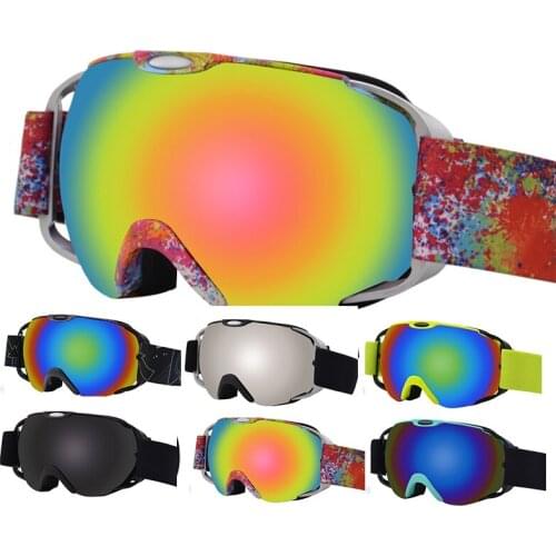 Queshark Winter Women and Men Anti-fog Ski Goggles Double-layer HD UV400 Skiing Eyewear Mirror Lens Windproof Snowboard Glasses