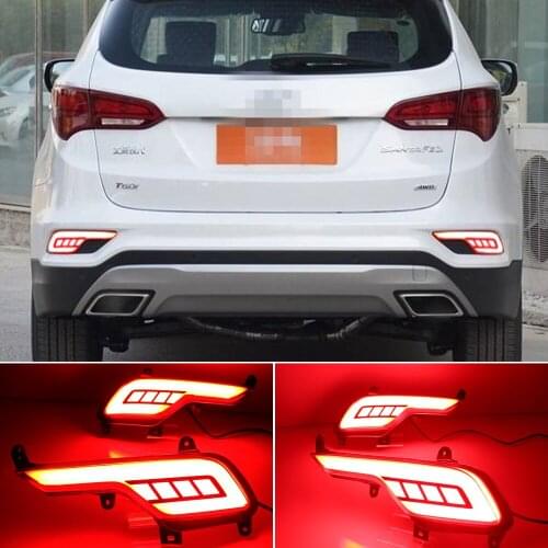 1 Set For Hyundai ix45 Santa Fe Santafe 2016 2017 2018 LED Rear Bumper Reflector Light Brake Light Turn Signal Light