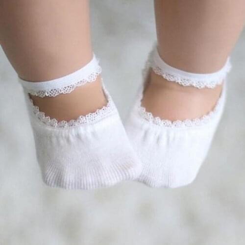 Baby 1 Pair Anti-slip Lace Baby Girl Socks for 1-5 Years Cute Toddlers Infants Cotton Ankle Socks Baby Girls Princess Socks