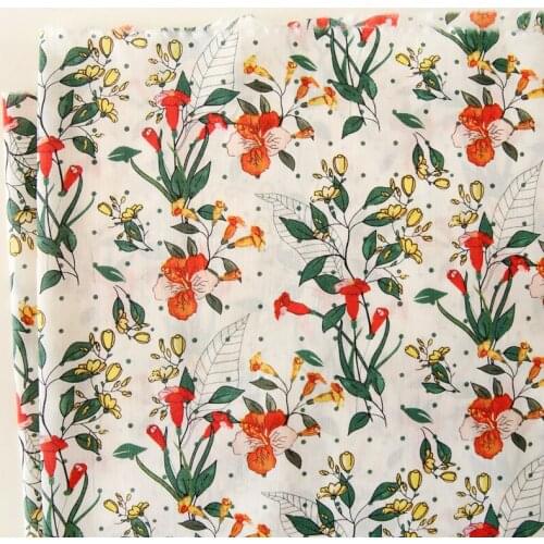 145x50cm Large Flower Full Cotton Thin Section Sewing Fabric, Making Clothing Dress Shirt Handmade DIY Cloth