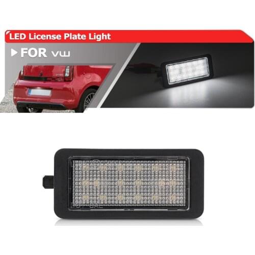 2PCs SMD White Canbus Rear Led License Plate Lights For VW Up/ e-Up 12-17 For Skoda Citigo /E-Citigo Seat Mii/ e-Mii 1S0943021