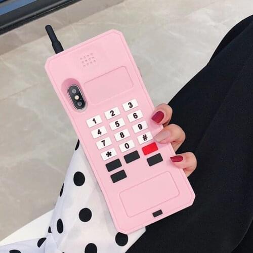 3D Cellular Classic Mobile Phone Case For iPhone 12 11 Pro XS Max X XR 6S 7 8 Plus SE 2020 Retro Protection Soft Silicone Cover