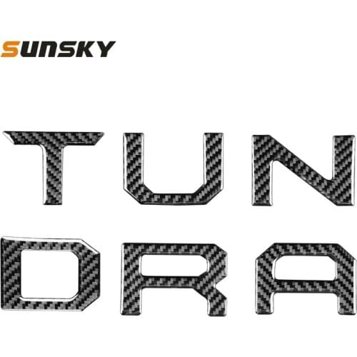 6 PCS / Set Carbon Fiber Car Rear Door Letter Label Decorative Sticker for Toyota Tundra 2014-2018, Left Right Driving Universal