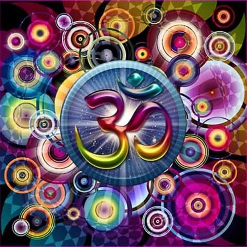 Full Drill 5d Yoga Diamond Painting OM Symbol Mandala DIY Square Rhinestones Mosaic Diamond Embroidery Cross Stitch for Hinduism