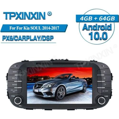 PX6 4+64G For Kia SOUL 2014-2017 Android 10.0 Car Multimedia Player GPS Navigation Audio Stereo Screen Head Unit Tape Recorder