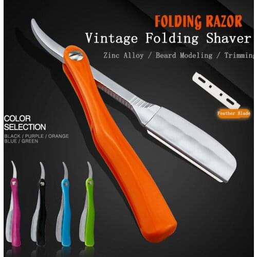 Japanese Feather Razor Vintage Manual Change Blade Shaving Razor Retro Folding Knife Holder Men Shaving Barber Tools G1105