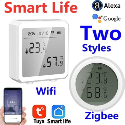Tuya WIFI Zigbee Temperature and Humidity Sensor Controller Meter Indoor Hygrometer Thermometer with LCD Display for Smart Home