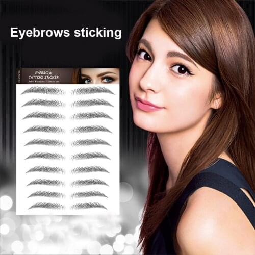 6D Long Lasting Waterproof Natural Bionic Eyebrow Tattoo Water Transfer Sticker