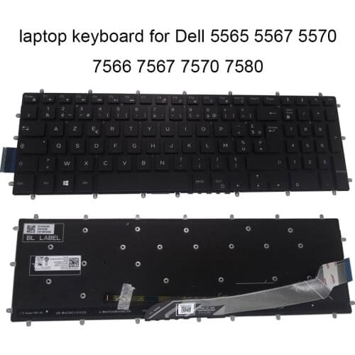 French AZERTY Backlit Keyboard for Dell Inspiron 7567 7566 7587 7570 7580 5565 5570 5765 laptop keyboards 0CMH7P CMH7P original