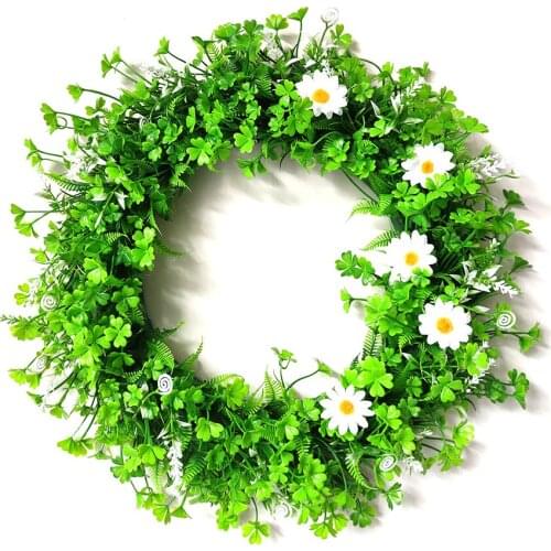 Little Daisy Lucky Clover Garlands Artificial Wreaths Flowers Simulation Garland For Wedding Party Supplies Home Decoration 43cm