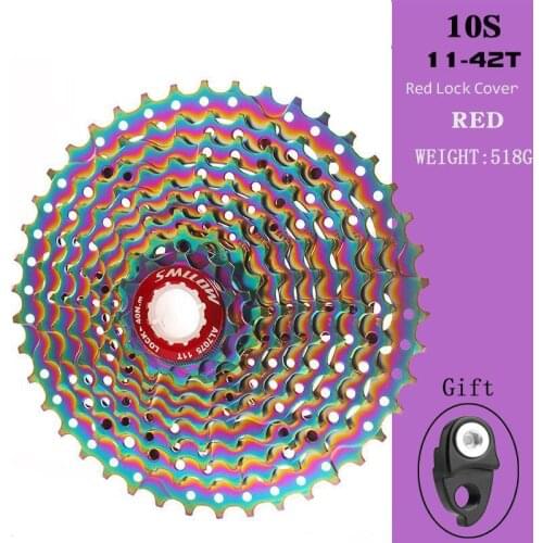 Cassette Flywheel Rainbow Bike 10 Speed 11-42T Mountain Bike Flywheel Colorful Bicycle Parts Steel Sale