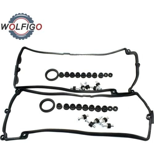 WOLFIGO Engine Valve Cover Gasket Set for BMW E65 E66 7 545i 550i 645ci 650i 745i 750i X5 11127513195 11127513194 15 37332 01