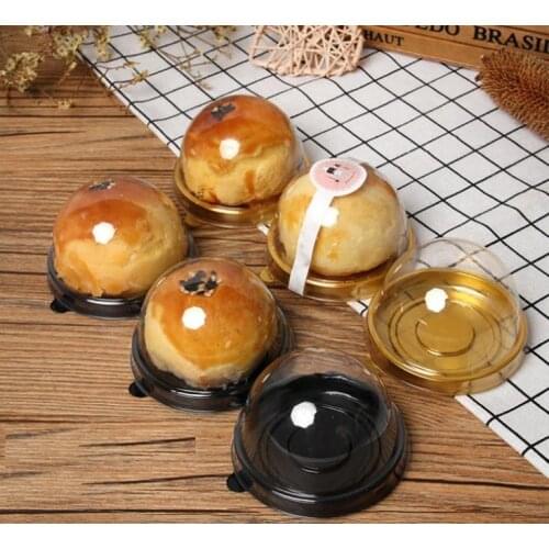 Round Yolk Crisp Packing Box Safe Plastic PVC Moon Cake Package Boxes With Transparent Lids Organizer Creative SN661