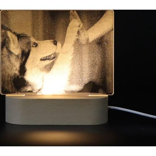 Small night light Husky bedside decoration lamp 3D vision LED desktop small table lamp