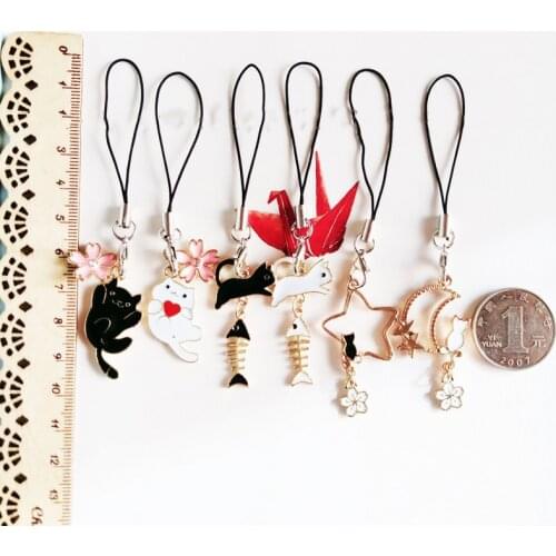 Cute Japanese Style Smart Phone Strap Lanyards for iPhone/Samsung/Xiaomi/Huawei Mobile Phone Strap Hang Rope Girls Phone Charm