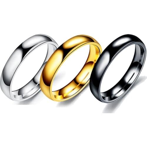 Fashion Luxury Golden Engagement Wedding Ring Couple Ring Simple Fashion Style Fine Jewelry Anniversary Gift Men and Women Ring