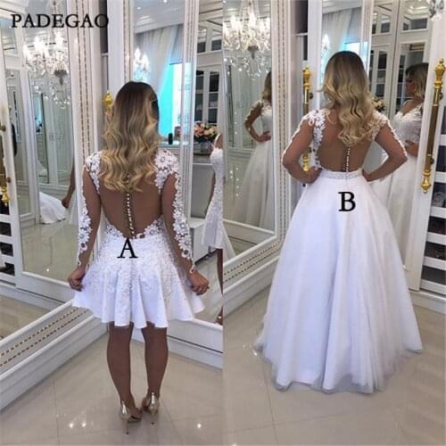 Fashion White Evening Dresses Long Party Dress A-Line Long Sleeves Appliques Beading Stain Evening Dress Custom Made