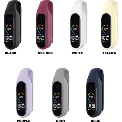 Soft TPU Clip with Steel Sheet Solid Color Clip Holder Case for Xiaomi Mi Smart Band 6 5 4 3 Smart Watch Accessories