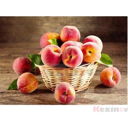 Kexinzu Full 5D DIY Square/Round Drill Diamond Painting "peach" 3d Diamond Embroidery Mosaic Cross Stitch Decor Gift KD56
