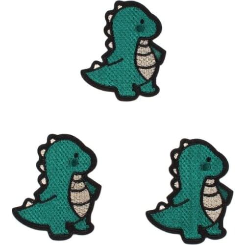 5pcs Cartoon Dinosaur Patch For Repair Kids Pants Coats Jeans DIY Iron On Animal Stickers Handmade Fabric Appliques Accessories
