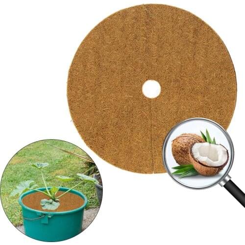 New 10PCS Coconut Coir Fiber Liner Coconut Liner Rings Coconut Liner Mulch Mat For Weed Control Plant Cover Flower Pot