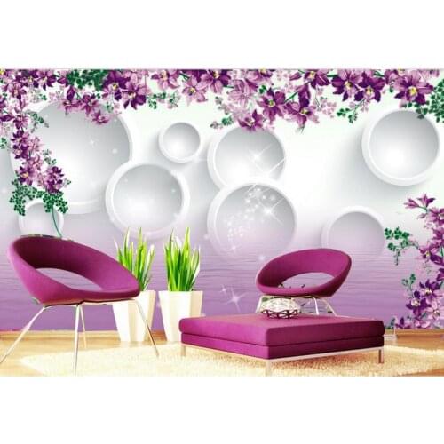 Wallpaper 3d flowers stereoecopic wallpaper 3D circle painted flowers Home Decoration 3d wallpaper living room