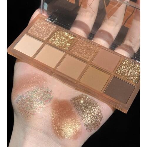 10 Color Eyeshadow Palette Burst Glitter Matte Eye Shadow Waterproof Lasting Eyes Primer Shadow Pigment Shiny Makeup Cosmetics