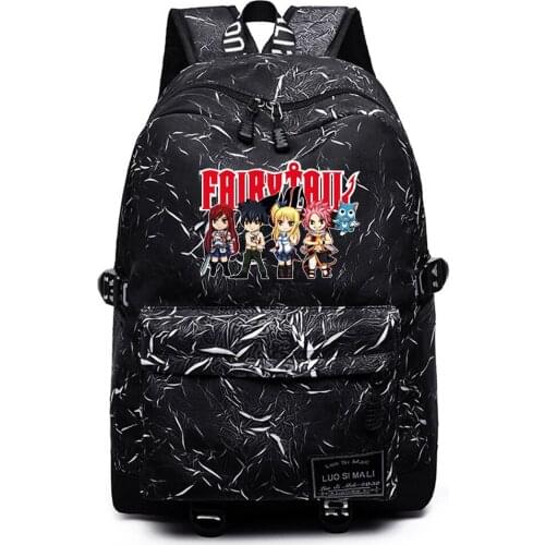 Anime Fairy Tail Casual Backpack Unisex Schoolbag Mochila High Quality Teenger Packsack Student Travel Laptop Bag