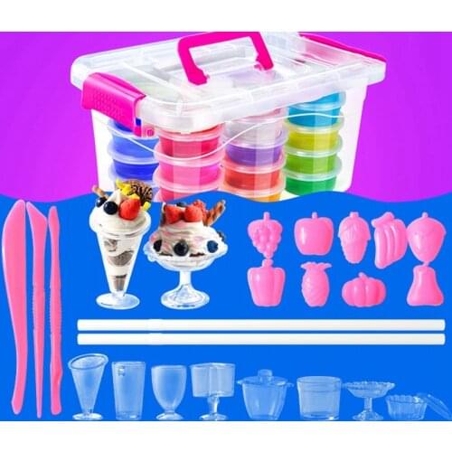 12 Colors Crystal Mud Clay Jelly Soft Magic Clay Toy Transparent Cute Children Gift Unisex Plasticine Mud Discountheh