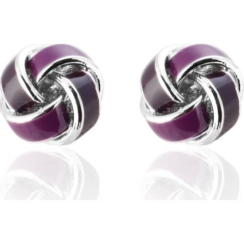 C-MAN Luxury shirt Purple twist knot Enamel cufflink for mens Brand cuff buttons cuff links High Quality abotoaduras Jewelry