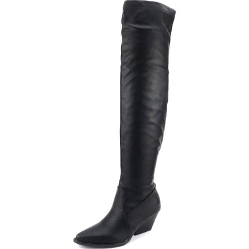 2020 new European and American all-in-one chivalrous boots thick heel thin non slip sleeve womens Boots