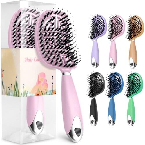 Danman rush Boar Bristle Hair Brush Comb Scalp Massage Hair Brush Women Curly Detangler Styling Tools for Womens hair brush