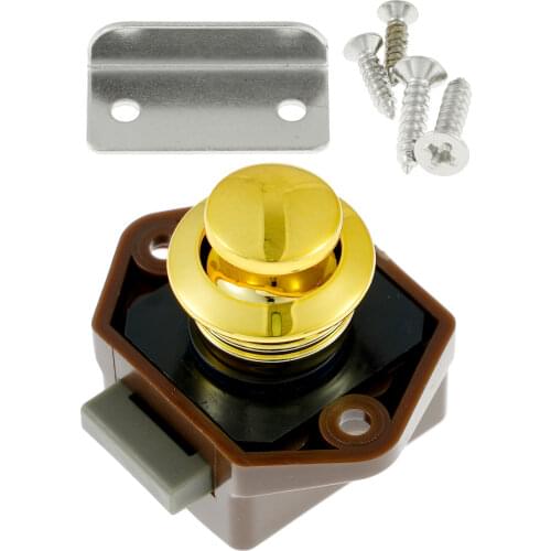 Cabinet Cupboard Locks Push Button Furniture Door Lock Catch Zinc Alloy Drawer Hasp Locks Hardware Camper Caravan Latches Tools